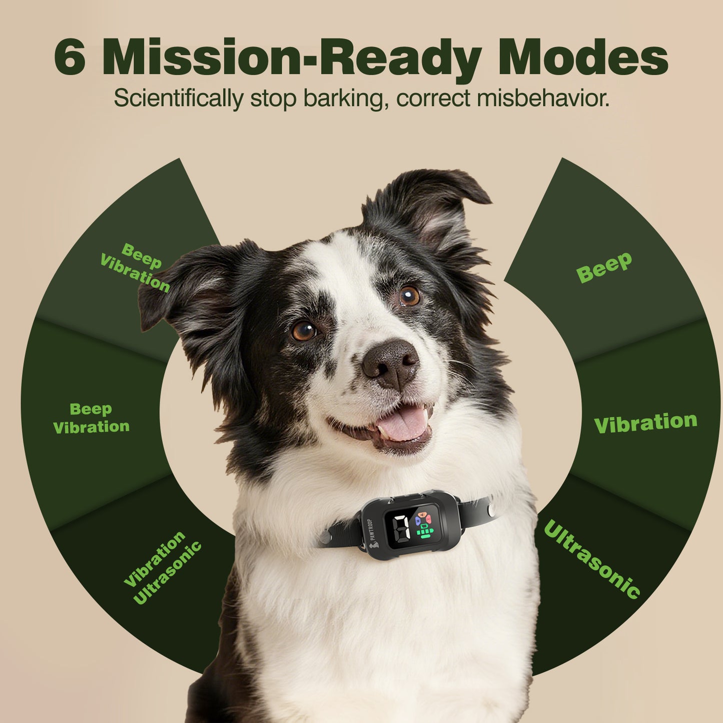 PawTroop Waterproof Ultrasonic Bark Collar – For Medium & Large Dogs